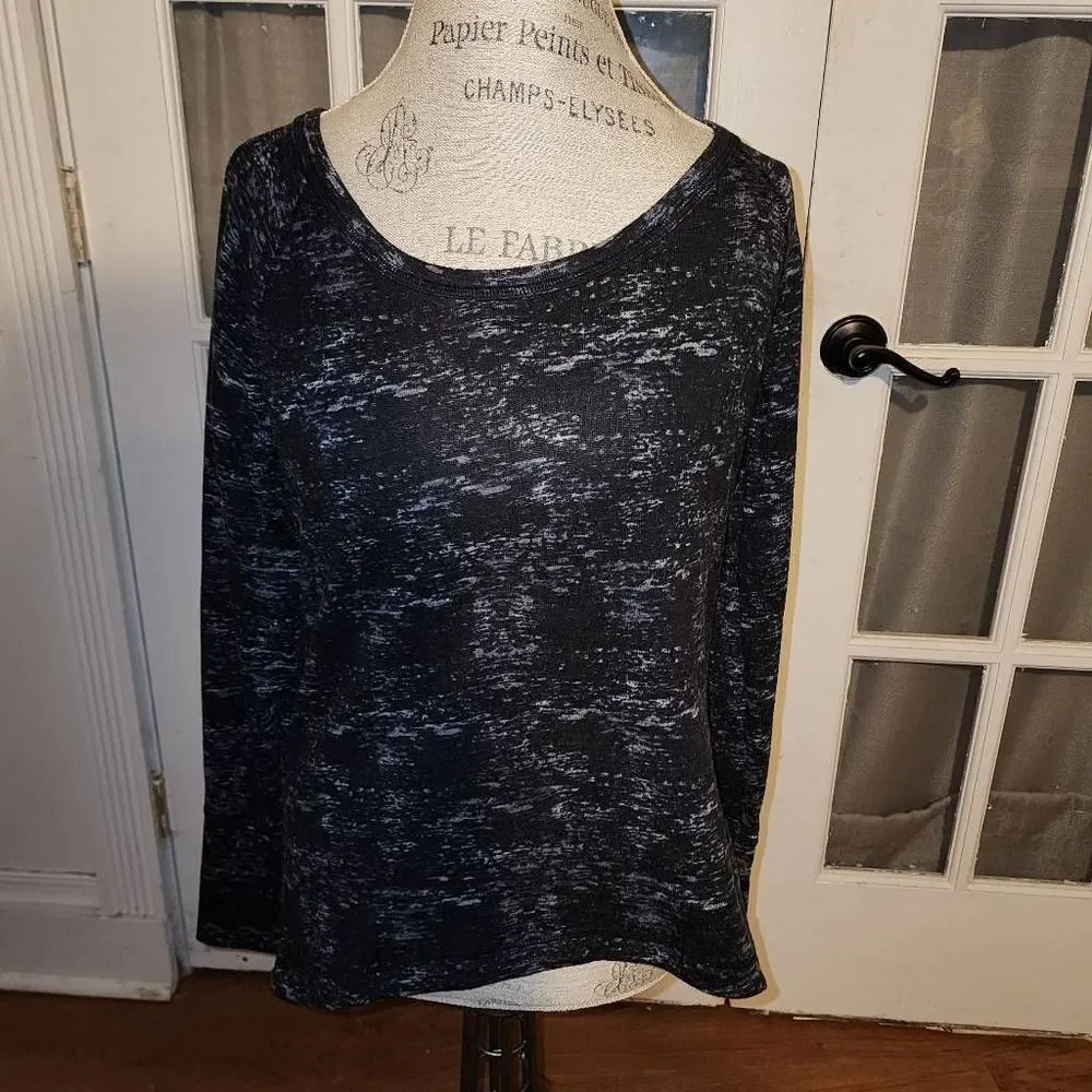 Athleta Womens Black Gray Long Sleeve Pullover Sweater Small